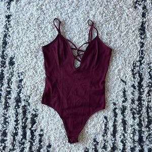 Express - Maroon/Burgundy Bodysuit (Small)